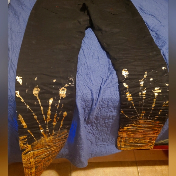 Rare Heritage America Black jeans Golden Splatter 32w 33L - Picture 4 of 9